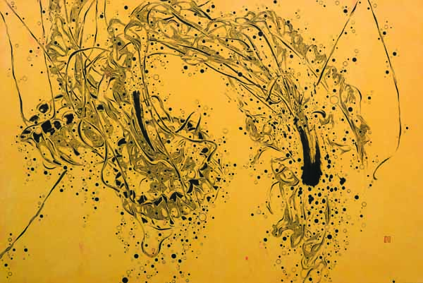 대왕해파리 130.5x194cm  순지에 먹 2016