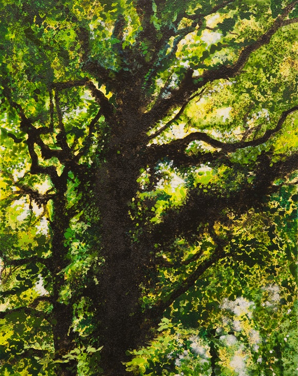 Forêt spectrale, 캔버스에 아크릴물감, 커피가루, 90.9x72.7cm, 2016